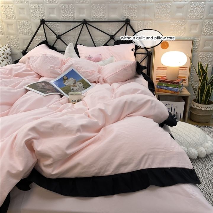 3pcs%20Pink%20Duvet%20Cover%20Set%20(1*Duvet%20Cover%20+%202*Pillowcase,%20Without%20Core),%20Lace%20embroidery%20Bedding%20Set%20-%20Image%203