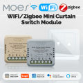 MOES Tuya ZigBee WiFi Mini Curtain Switch Module Smart For Rocker Reset Switch Work With  Home Alexa App Remote Control. 