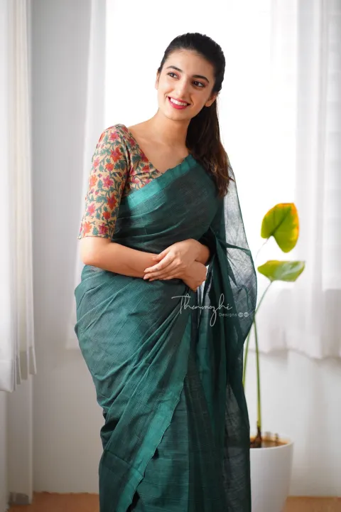 Indian%20cotton%20Saree%20#%20Silver%20border%20#Different%20color%20Headpeace%20#%20-%20Image%202