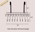 Magic Door Hanger 19 Hooks 2 Step space saver door cloth hook hanger Metal pant hanger.