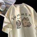 M-5XL Plue Size Summer Simple Casual Men/Women Harajuku Style Printed Plus Size Loose Short Sleeved T-shirt.