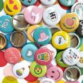 Customized round pin badge. 