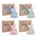 6 Pcs/Set Wheat Straw Baby Tableware Children Food Dishes Bowl Feeding Infant Learning Dinnerware Spoon Chopsticks Fork Cup New. 
