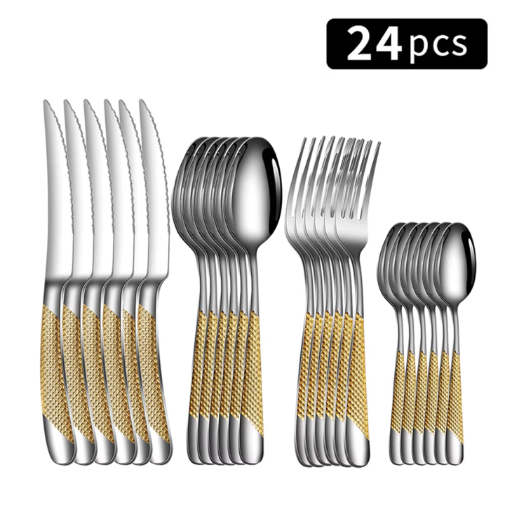 24pc%20star%20diamond%20cutlery%20set,%20stainless%20steel%20knife%20fork%20spoon%20tea%20spoon%20cutlery%20set,%20suitable%20for%20holiday%20parties.%20-%20Image%207