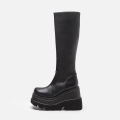 2024 Winter ladies Slope Heel Boots High top antislip shoe New fashion Thick Bottom boot Gothic style comfort casual women shoes. 