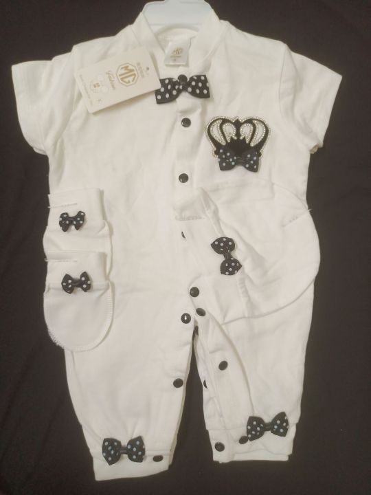 Turkish crown romper for baby girls/Turkish soft rompers