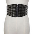 Punk Rivet Inlay Wide Elastic Corset Belt Female Waist Goth Plus Size Stretch Cummerbunds Big Designer Belts For Women Waistband.