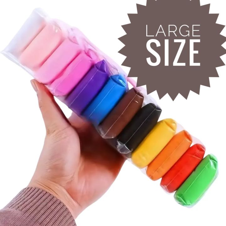 Premium Air Dry Clay Set – 12 Pcs Large Size | Soft & Non-Toxic Modeling Clay for Kids & Art Craft