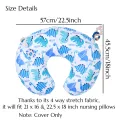 Baby Nursing Pillow Cover Newborn Maternity Breastfeeding Pillow Cover Slipcover with Play Cartoon Print U Shape. 
