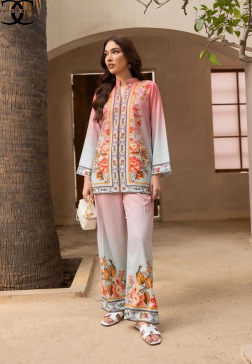 Digital Printed Cord Set By Crown Collection (Ready to Wear)