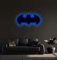 Wooden Batman Logo LED Wall Lamp/ SILHOUTTE - Bat Cave Night Light for Comic Lovers | Kids Room & Gaming Setup LED WALL Decor | Gift for DC Fans (Trendy 3D Wooden LED Lamp)------BY ------ InsideDecors (ID). 