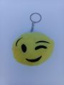 1 Pc Emoji Shape Keychain, Cute Soft & Fluffy Smiley Emoji Shape Keychain For Boys & Girls. 
