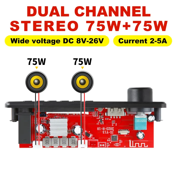 Bluetooth%205.0%20MP3%20Decoder%20Board%2085W%20160W%20Amplifier%20Audio%20Player%2012V%20DIY%20MP3%20Player%20Car%20FM%20Radio%20Module%20TF%20USB%20Mic%20Record%20Call%20-%20Image%205