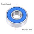 10 Pcs 608 2RS Ball Bearings 608ZZ Bearing Steel and Double Rubber Sealed Miniature Deep Groove Ball Bearings (8mm x 22mm x 7mm). 