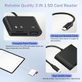 USB C SD Card Reader for iPhone 15-17 iPad Mac pro Air with USB a Port Micro SD Memory Card Adapter Camera Card Reader. 
