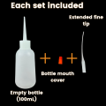 Dispensers Applicator Kit Empty Plastic Squeeze Bottles Dropping Tube Nozzle and Blunt Tip Needle Works for Liquid Glue and Ink. 