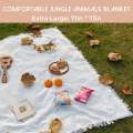 Bohemian Style Outdoor Picnic Mat with Tassel Camping Blanket T-Grid Tablecloth for Festival Parties Decor Spring Outdoor Picnic. 