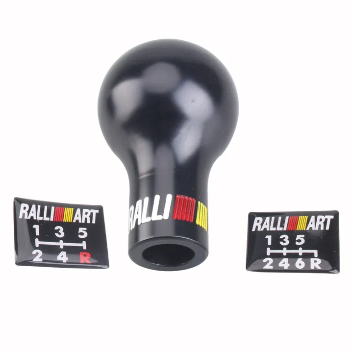 BHKEY%20RALLIART%20Universal%205/6%20Speed%20Auto%20Aluminum%20Alloy%20Gear%20Shift%20Knob%20Black/White%20Car%20Manual%20Transmission%20(MT)%20for%20Mitsubishi%20-%20Image%204