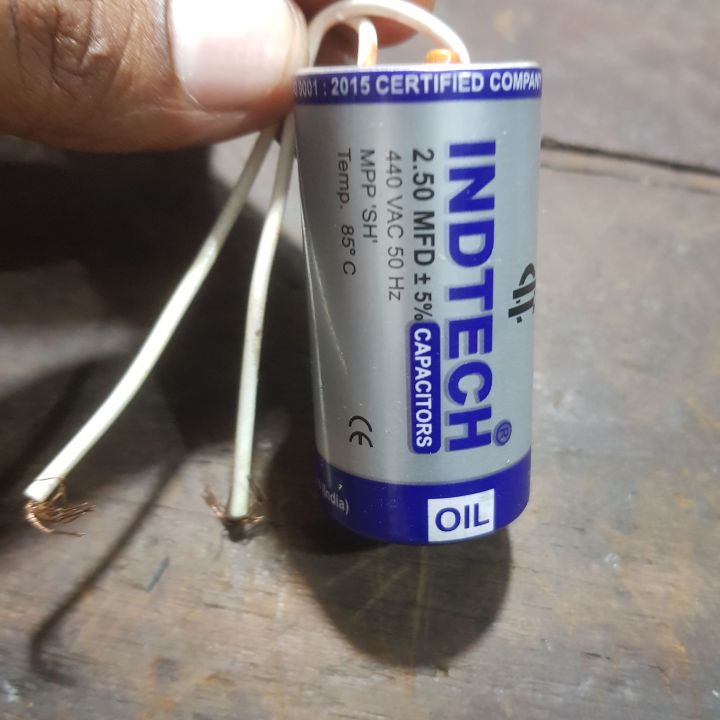 Indtech%20Oil%20Capacitor%20For%20Fan%202.5%20Mfd%20,%20Condenser%20Battery%20For%20Ceiling%20Fan,%20Stand%20Fan,%20%20Table%20Fan%20Oil%20Based%20Capacitor%20-%20Image%202