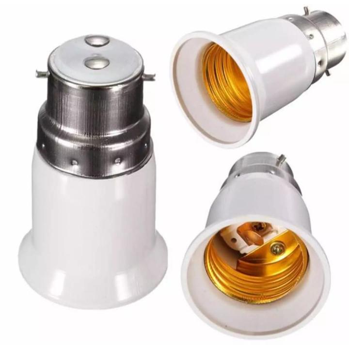 3Pcs - Pin to Patch B22 to E27 Converter Bulb Base Socket (B22 To E27) Converter Adapter Electric Light Bulbs Converter Pach to pin -Opp combo of 3 pcs