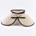 Summer Empty Top Straw Hat For Women Foldable Wide Large Brim Bowknot Sun Hat Travel Beach UV Protection Caps.