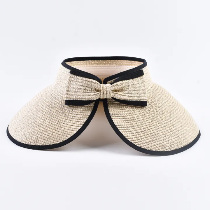 Summer%20Empty%20Top%20Straw%20Hat%20For%20Women%20Foldable%20Wide%20Large%20Brim%20Bowknot%20%20Sun%20Hat%20Travel%20Beach%20UV%20Protection%20Caps%20-%20Image%203