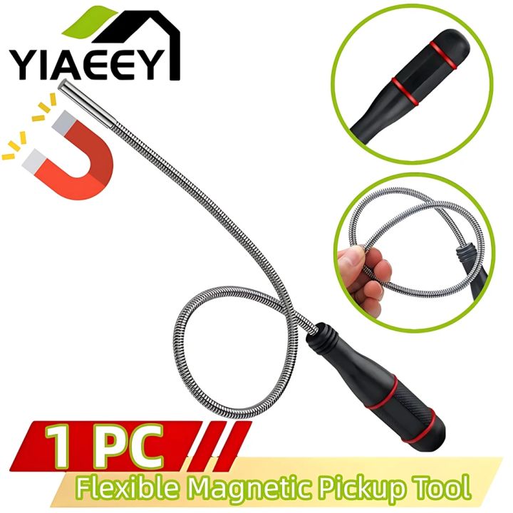 Foldable Strong Magnetic Pickup Tool Metal Flexible Pick Up Tool Suction Bar Magnet Spring Grip Grabber Portable Hand Tools