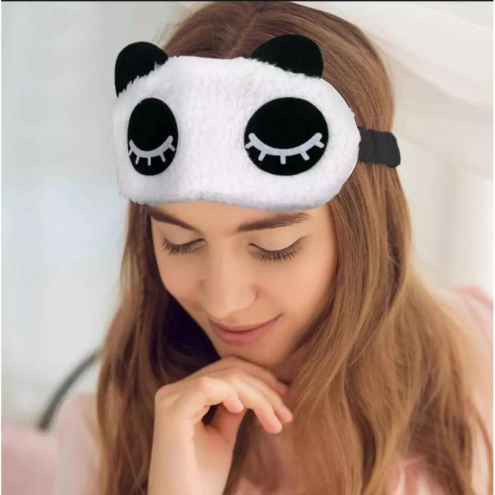 Panda Sleeping Eye Mask For Girls and Women All Season Soft Cartoon Sleep Blindfold Multicolor 2Pcs