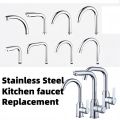 Kitchen faucet Replacement Stainless Steel Sink Tap Spout Pipe Fittings Single Handle Connection Cardan Tube Rotates Large Bend.