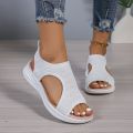 Fashionable New Style Elegant Mesh Wedge Heel Sandals Summer Round Toe Comfortable Anti Slip Fish Mouth Casual Sandals.
