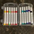 Acrylic Markers Pack of 12 pcs with plastic box packing. 