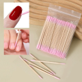 100Pcs Double-Ended Cotton Swabs with Fine Pointed Tips for Nail Art Makeup Eyeliner Correction - Essential Beauty Tools. 