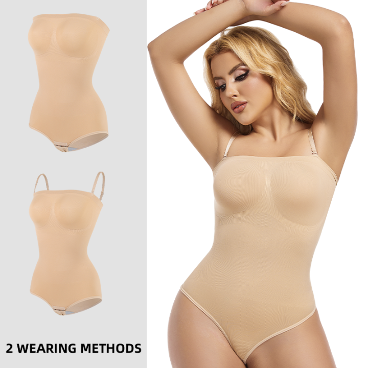 Women%20Seamless%20Strapless%20Bodysuits%20Tude%20Tops%20Bodyshaper%20Compression%20Waist%20Trainer%20Shapewear%20Push%20Up%20Butt%20Lifter%20Backless%20Shaper%20-%20Image%203