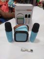 K12 Kids Karaoke Microphone double speaker Machine Bluetooth-Compatible Wireless Karaoke Mic Speaker with RGB Light for Kids Toddler,Gifts for Girls and Boys Birthday (Blue & Pink). 