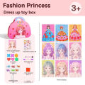 DIY Paper Art Craft Kits-3 in 1 Princess Makeup Kit with Diamond Painting Kits and Princess Dress Up Sticker Book Gifts for Girl. 