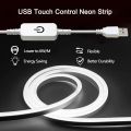 5V USB Touch LED Strip Lights 1-4m Neon Flexible Waterproof Light with Touch Sensor Switch for TV Backlight Bedroom Lighting.