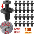 Car Plastic Rivets Fasteners 8mm/6mm Bumper Fender Screws Clips 8mm Hole Auto Push Pin Clip Accessories for Vehicle Repair.