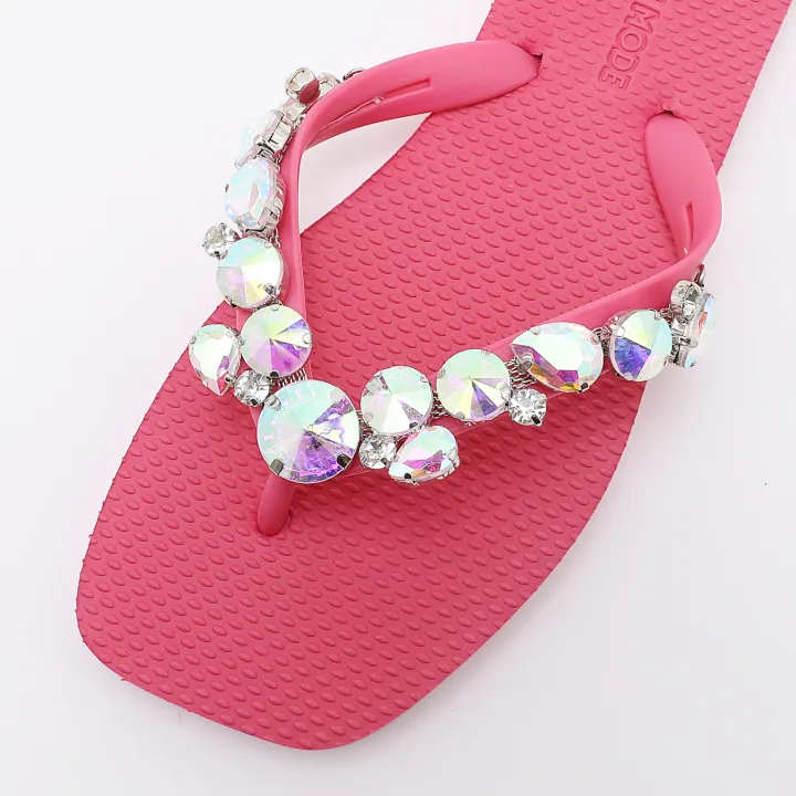 Fuchsia%20Bling%20Flip%20Flops%20-%20Iridescent%20Crystal%20Decor%20Summer%20Beach%20Sandals%20-%20Image%202