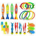 Summer Diving Toys Torpedos Octopus Diving Fish Ring Swimming Pool Water Games Training  Set Toys For kids. 