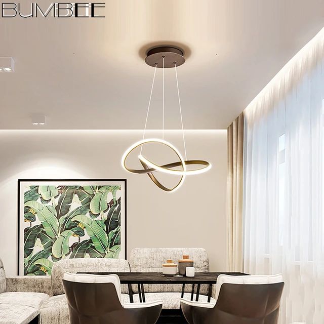 Modern Black Circle Wave Chandelier LED Light +1Wall lamp gift Wavy Pattern | Perfect For Living Rooms & Dining Rooms