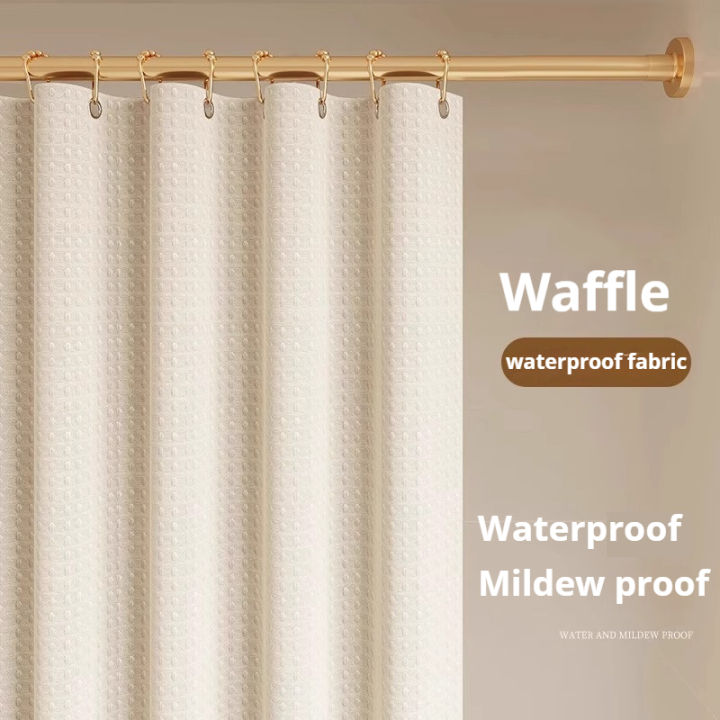 Shower Curtain Waterproof Mildew-proof with 12 Hooks Modern Shower Plant Printed Curtain Set For Bathroom Bathroom
