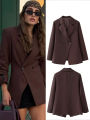 HH 2024 Women's Chic Waist Casual Suit Jacket Fashion V-neck Single Button Decoration Elegant Women's Street Casual Jacket. 