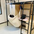 1pc Leisure Fabric Hammock Chair Outdoor Swing Chair Hammock Dormitory Hammock Chair Anti Rollover Hammock With Storage Bag. 