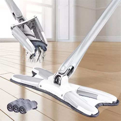 New X Style Squeeze Mop Floor Mops with Reusable Microfiber Pads Hand-free Wash 360