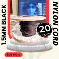 1.5mm Black Nylon Cord Satin String / Glazy Cord for Craft, Chinese Knotting, Necklaces, Bracelet Jewelry Making. 