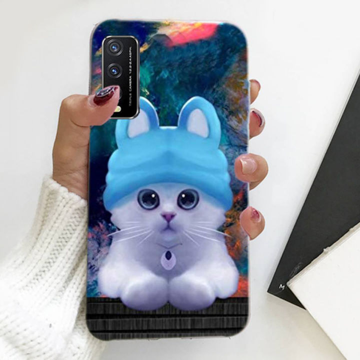 Vivo_Y20 Mobile Cover - Cat Soft Case Cover