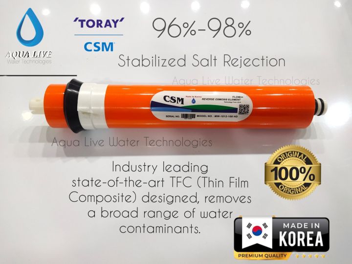 CSM 100 Gpd Ro System Membrane Suit able for all types Home Ro Water Purifier System Made In Korea