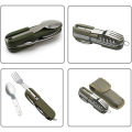 2022 Outdoor Portable  Green Folding Camping Cutlery Knife Fork Spoon Bottle Opener Tableware Stainless Steel Pocket Cutlery. 