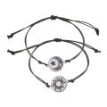 2 PCS/Set Couples Bracelet for Women Lover Luminous Sun Moon Rope Charm Friendship Girlfriend Party Jewelry Gift. 