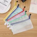 5PCS A4 A5 A6 Zip File Folders Stationery Storage Folder File Mesh Zipper Pouch Document Bag School Office Supplie.